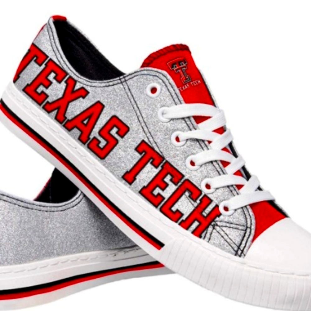 Texas Tech Red Raiders Converse Glitter Shoes New